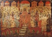 unknow artist The Council of Nicaea i,Melkite icon from the 17 century painting